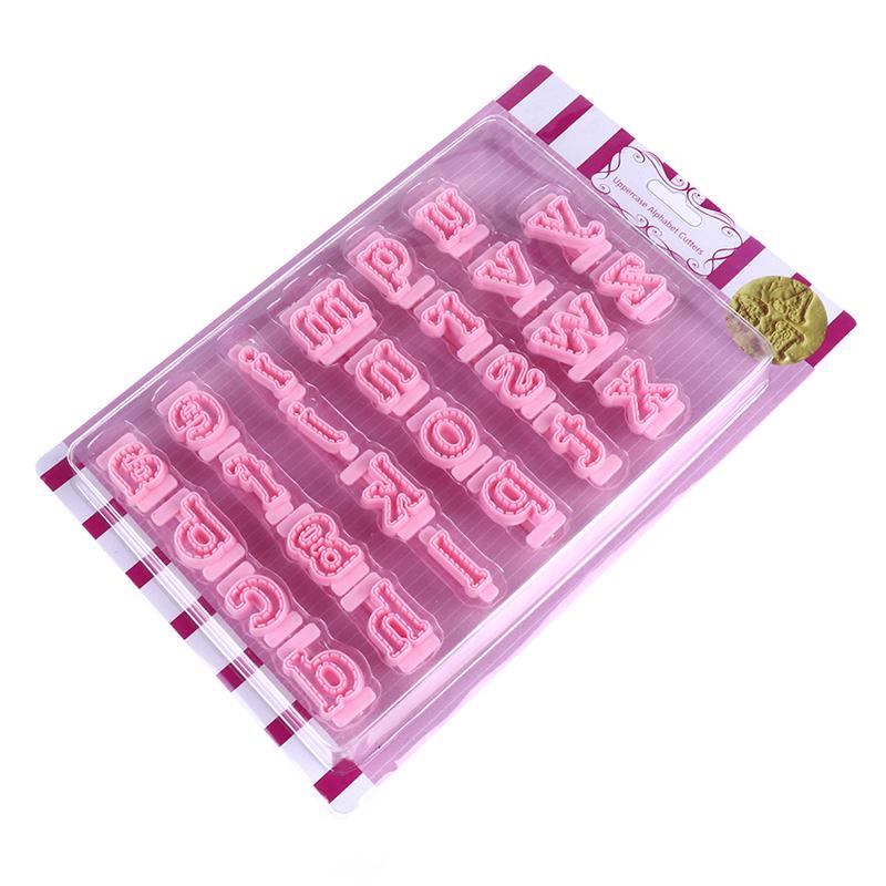Diy Alphabet Cake Mold Letter Cookies Cutter Words Press Stamp Embossing Mould Plastic Letter Fondant Cake Biscuit Baking Mould