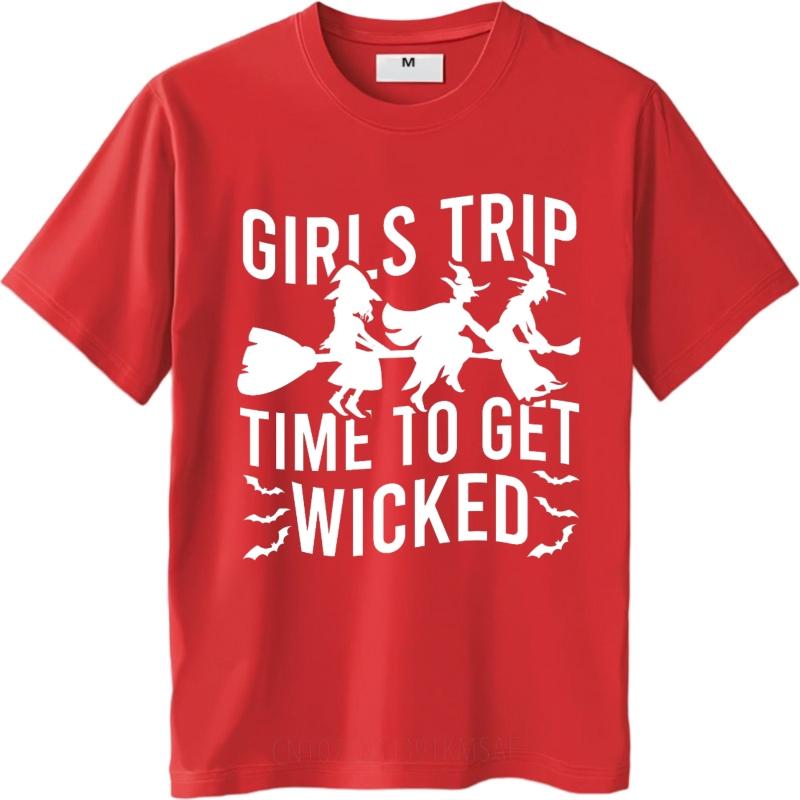 Essential Tee Relaxed Fit Unisex Crew Neck tshirt unisex Girls Trip Time To Get Wicked Everyday Boys Teeshirt Quick Dry Shirt