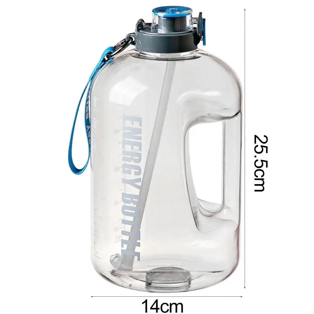 2.5L Sports Kettle with Lanyard Large Capacity Sports Bottle Outdoor Hiking Fitness Portable Water Drinking Jug with Straw