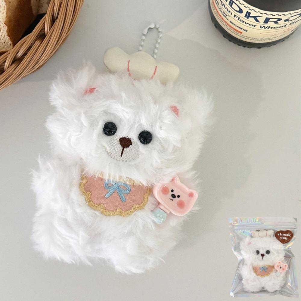 Cute Stuffed Cat Pendant Stress Relief Cartoon Animal Backpack Pendant Soft Feel Black White Kitten Plushie Toy Backpack Decor