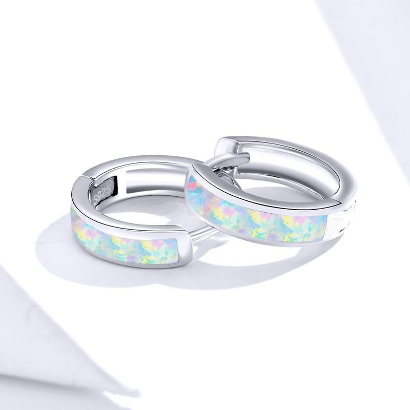 BAMOER Real 925 Sterling Silver Minimalist Hoop Earrings for Women Ear Circle Hoops Brincos Jewelry