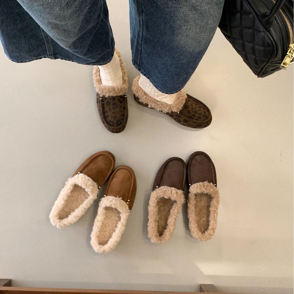 Mao Mao Slippers Women's 2025 Autumn and Winter New Korean Version Casual Warm Flat Comfortable Women's Shoes