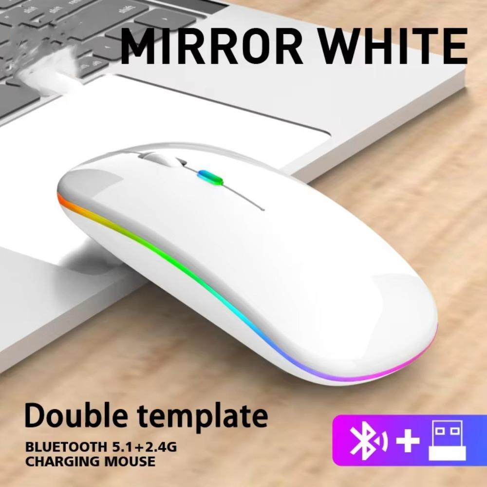 Souris de jeu Bluetooth colorée silencieuse à LED, accessoire pour ordinateur