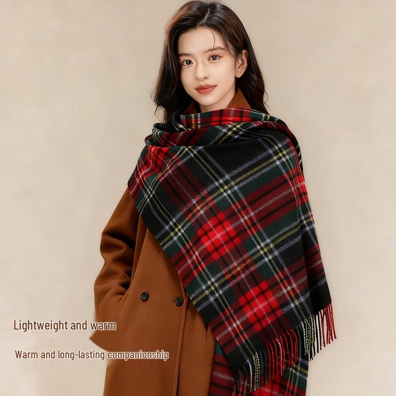 Mao Ren Women's Wool Plaid Scarf & Shawl