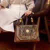 Vintage Pu Leather Women'S Bag Handbag Embossed Hand-Polished Shoulder Messenger Bag Simple Small Square Bag