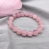 Pink Rose Powder Crystal Quartz Natural Stone Streche Bracelet Elastic Cord Pulserase Jewelry Beads Lovers Woman Gift