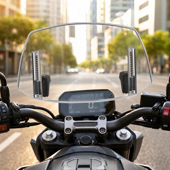 Universele Motorfiets Windscherm, Verstelbare Winddeflector, Clip-stijl Windscherm voor Honda / voor Suzuki / voor Yamaha en Andere Modellen
