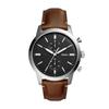 Men's Quartz Leather Three-Hand Watch Stainless Steel Case/Scratch-Resistant Glass FS5280