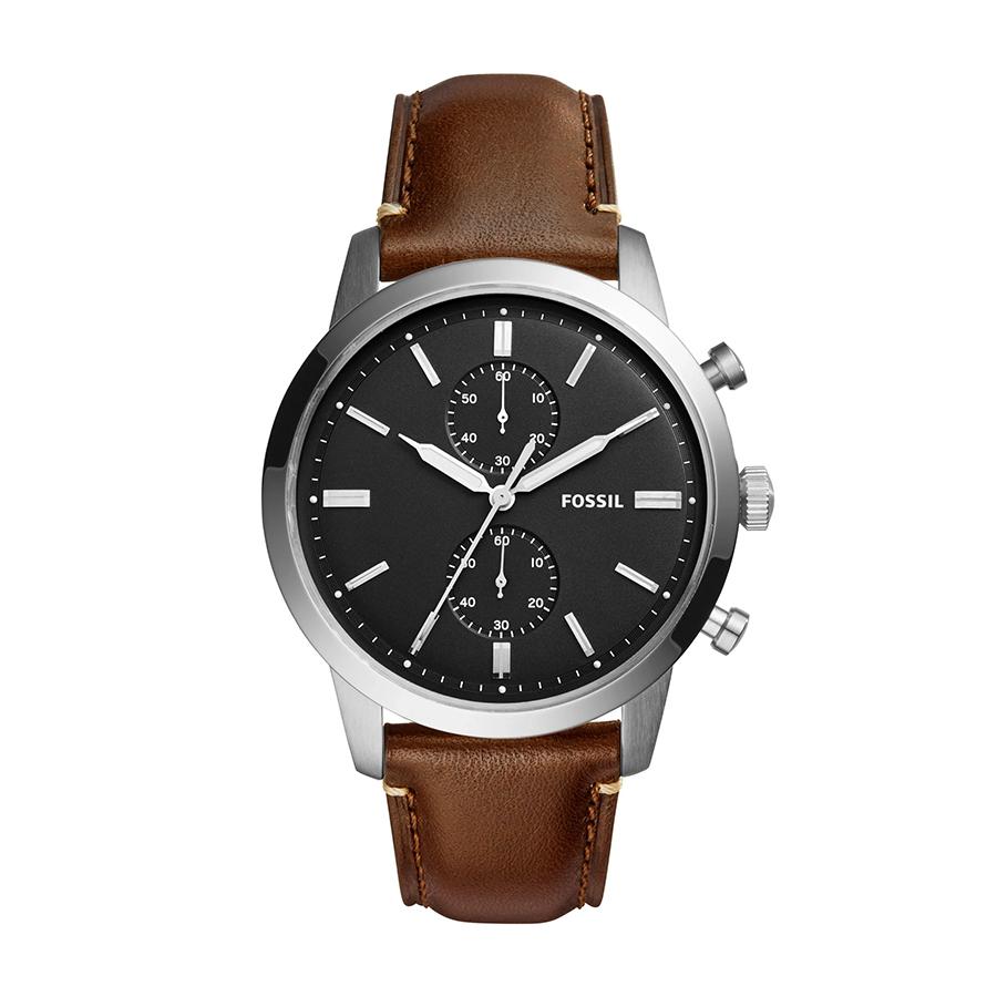 

Fossil Men s Quartz Leather Three-Hand Watch Stainless Steel Case/Scratch-Resistant Glass FS5280