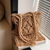 Korean Chic Retro Hollow Weaving Women's Bag Boho Style Tassel Bag Travel Vacation Beach Bag with a Large Capacity