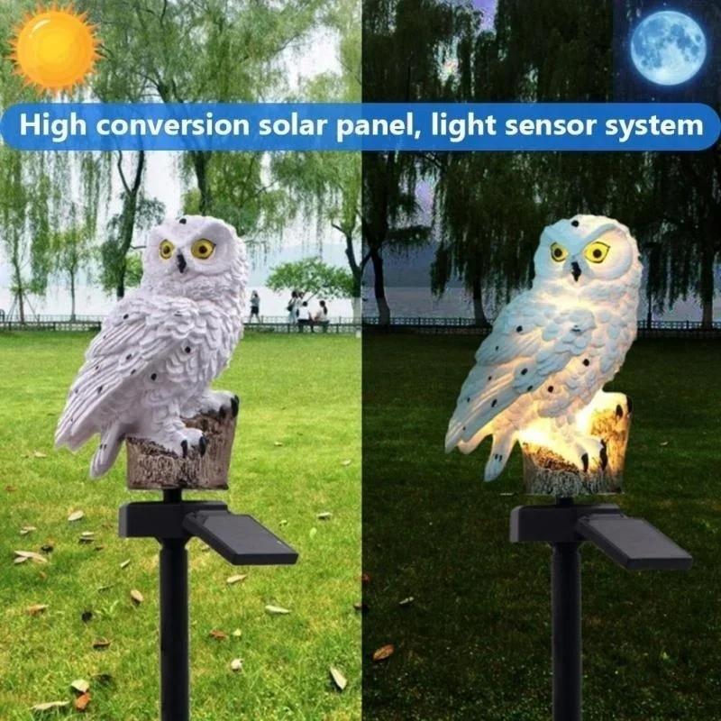 Solar Powered Waterproof LED Outdoor Garden Lights Solar Lamp for Lawn Yard Path Decoration Animal Owl Ornament