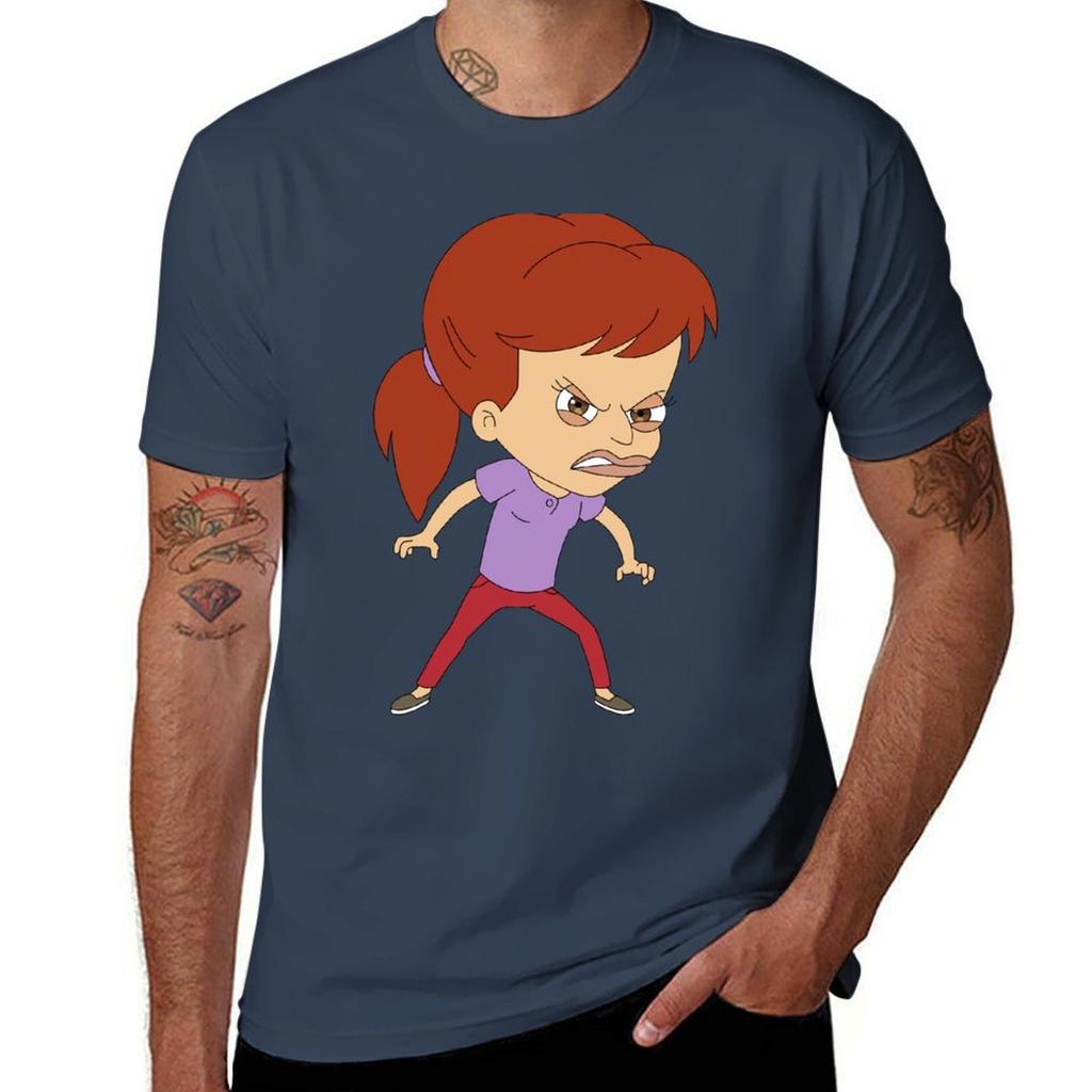 Jessi Big Mouth T-Shirt Weiches Lässiges Kurzarm Baumwoll-T-Shirt