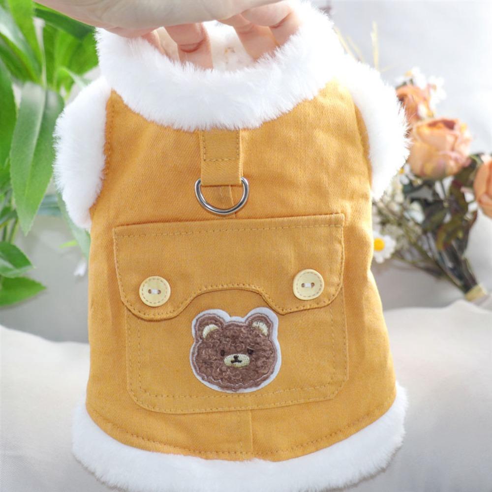 

Warm Pet Cotton Coat Comfortable Pet Warm Vests Creative Puppy Cotton-padded Coat Pomeranian L жёлтый