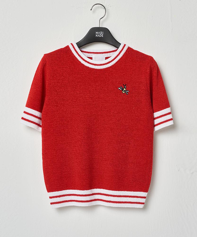 MARINADE Casual Cropped Color Block Short Sleeve Knit G - 5 Colors
