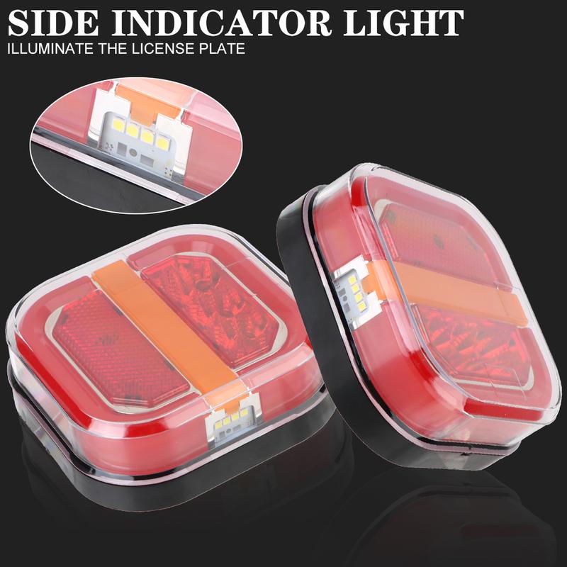 For Truck UTV ATV Van Square 12V 24V Car Tail Lamp Car Accessories License Plate Lamp Taillight Turn Signal Indicator 28 LED