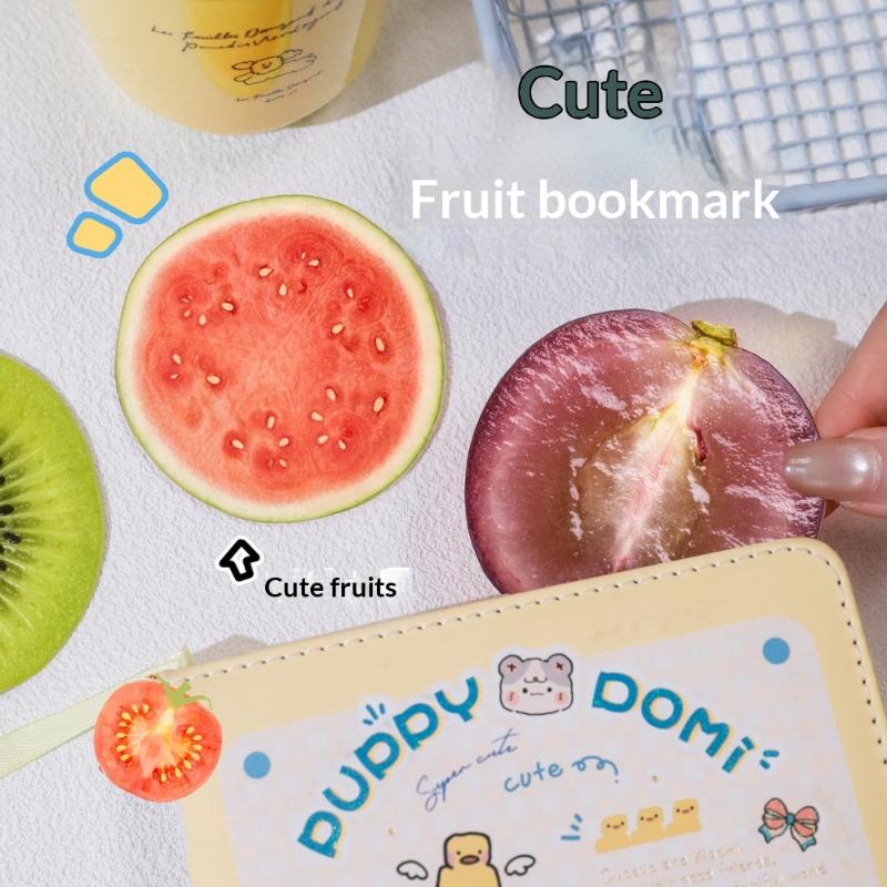 Cute Strawberry Bookmarks Creative Fruit Slice Acrylic Transparent Page Markers Ins Style Fruits Reading Mark Reading Accessory