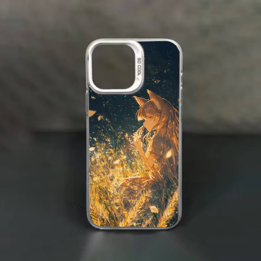 Anime S-Spice and Wolf Phone Case for iPhone 15 16 Pro Max Air SE 11 13 Pro 14 Plus 12 11Pro 15Pro Max 16e Cover