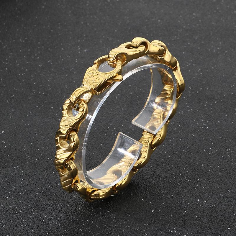 

Винтажный литой браслет ручной работы 12 мм для мужчин - Нержавеющая сталь 316L - KB183149-KJX Bracelet - 22cm