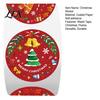 Festive Packaging Seals Christmas Roll Stickers, 8 Patterns Print, Round Holiday Envelope Bulk Seals, Decorative Coated Paper Stickers for Gift