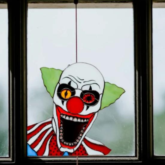 Window Clown Decoration Gothic Acrylic Colorful Clown Ornament Window Corner