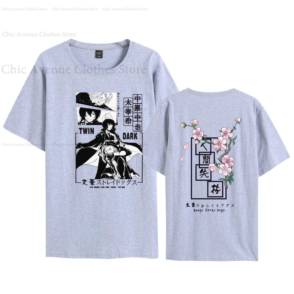Anime Bungo Stray Dogs Series Dazai Osamu Print Tshirt for Unisex Women Short Sleeve Tops Cotto Summer Tee Casual Tshirt Daily