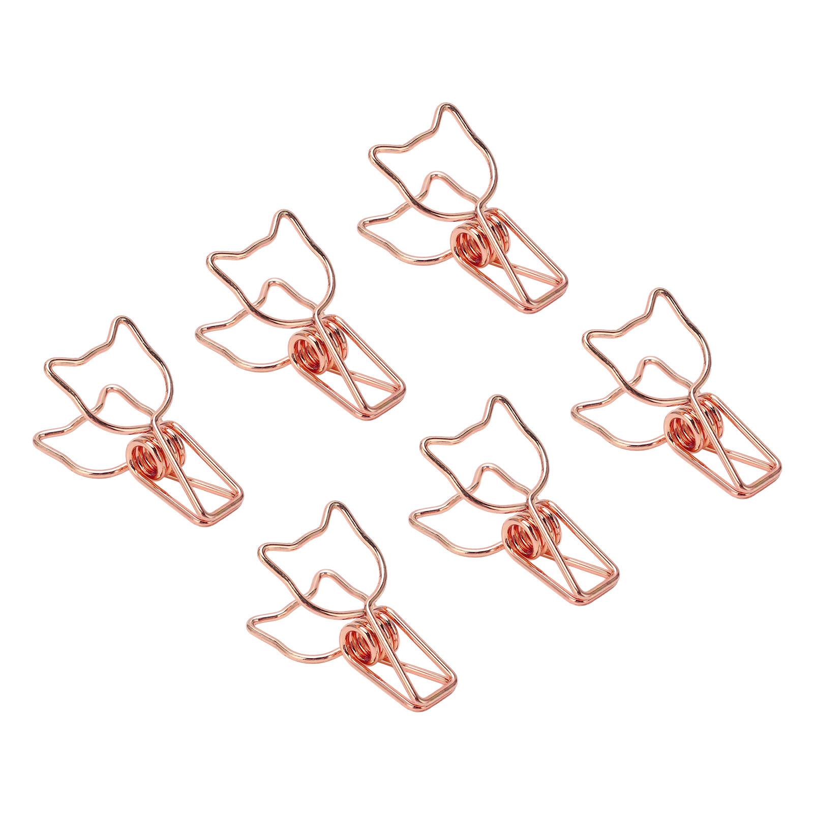 

100pcs Clips Cute Cartoon Cat Shape Metal Hollowed Tail Clips Paper Clamps Supplies