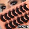 7 Pairs Of Imitation Mink False Eyelashes, Thick Exaggerated Curled Simulated Eyelashes