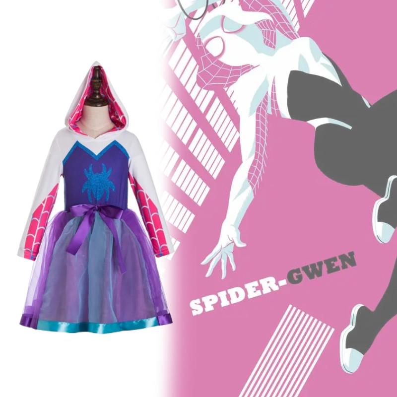 Inspired Ghost Spider Costume Gwen Inspired Hoodie Cosplay Tutu Birthday Dresses