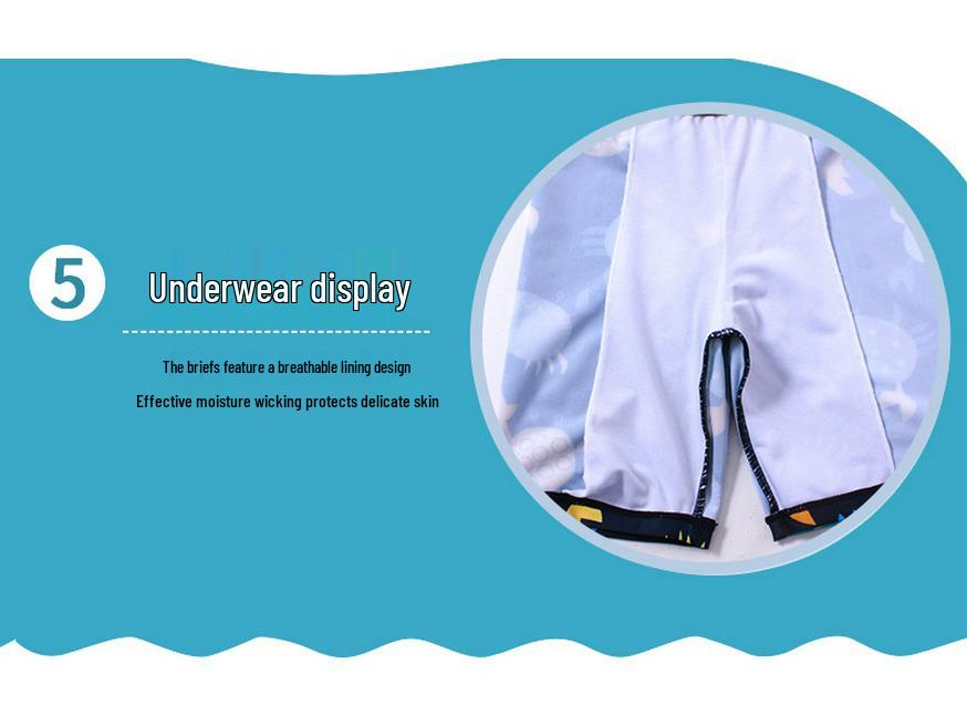 Boys' Quick-Dry Cartoon Split Swimsuit for Kids and Students