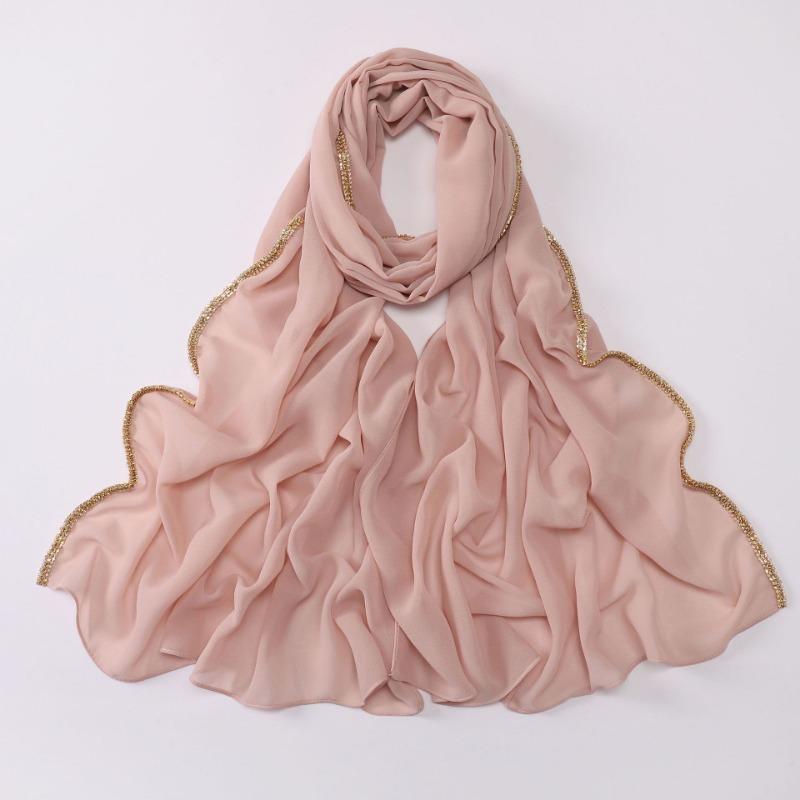 Ethnic Style Shiny Diamond Chiffon Scarf For Women All Season