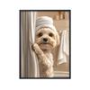 Cute Shower Dog Bathroom Decor Poster Dog in Bathtub Print Animal Murals Canvas  for Home Decor Dog Lover Gifts