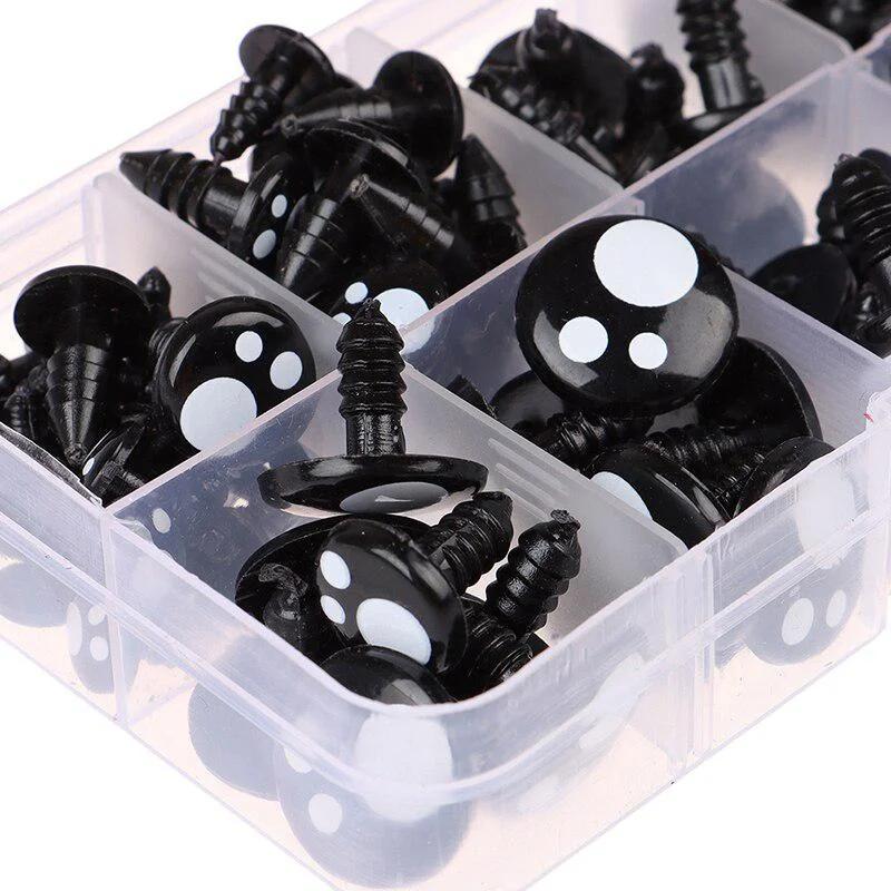 100Pcs/Box 8-16mm Doll Eyes Cartoon Safety Eyes for Handmade Eyes Doll for Bear Craft Stuffed Toys Doll Accessories