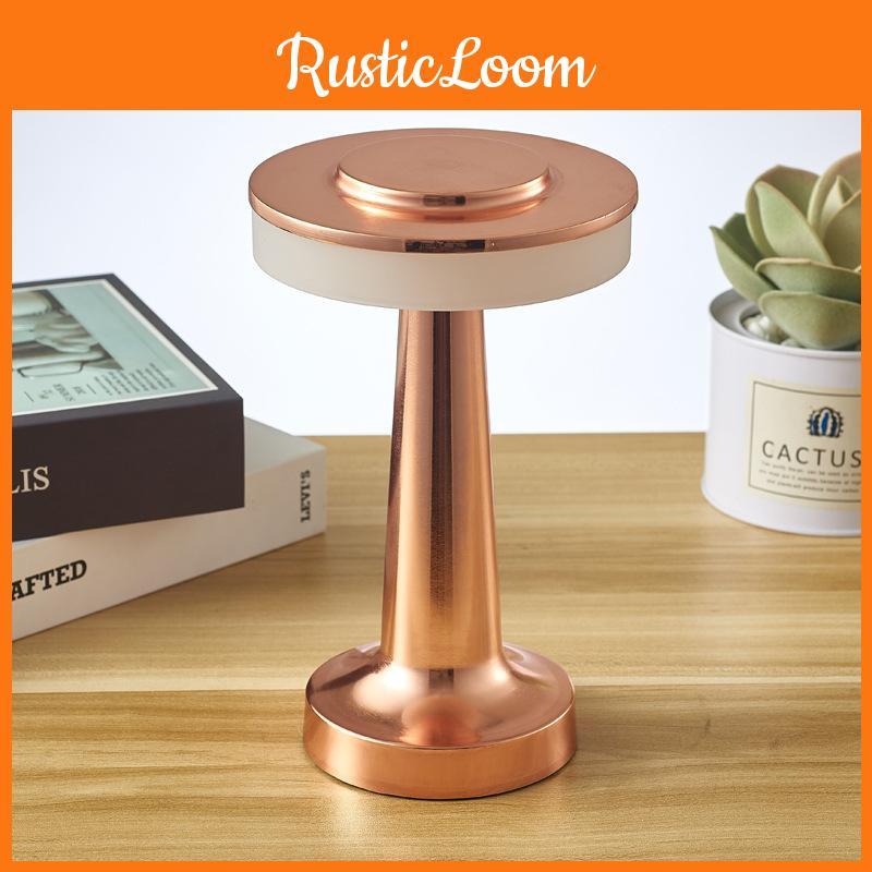 Touch-control Led Night Light For Bar And Cafe Decor With Built-in Battery And Iron Lampshade
