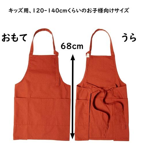 Basic Standard Apron for Kids, Stylish, Plain, Simple, Durable Canvas, 10oz, Boys and Girls, Approximately 120-140cm, Black
