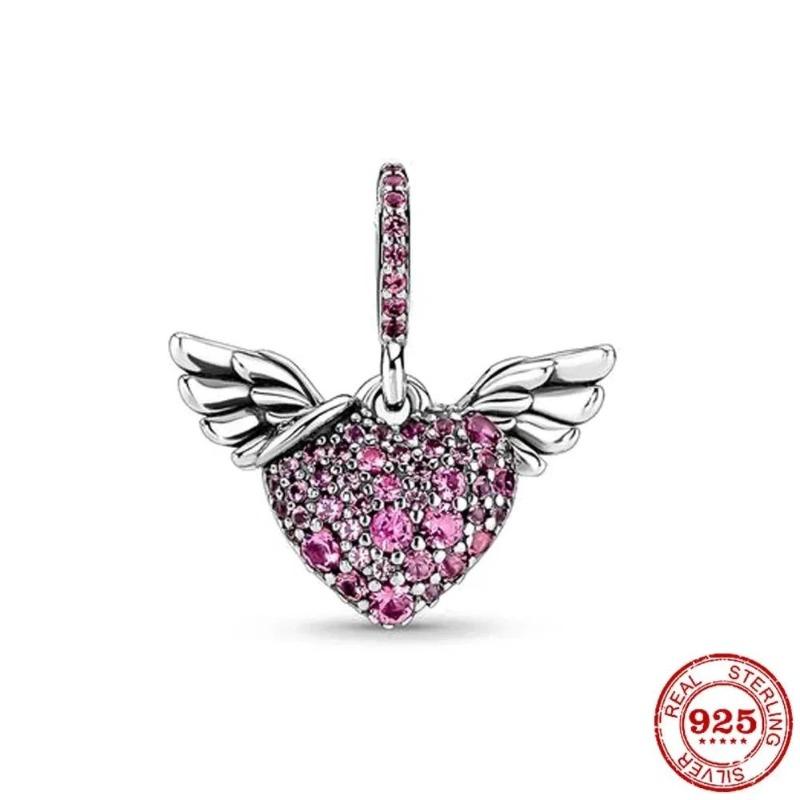 New Copper Angel Wing Charms Heart Bird Pig Pendants Fit Original Bracelets Necklaces Womens Fine Diy Jewelry Gifts