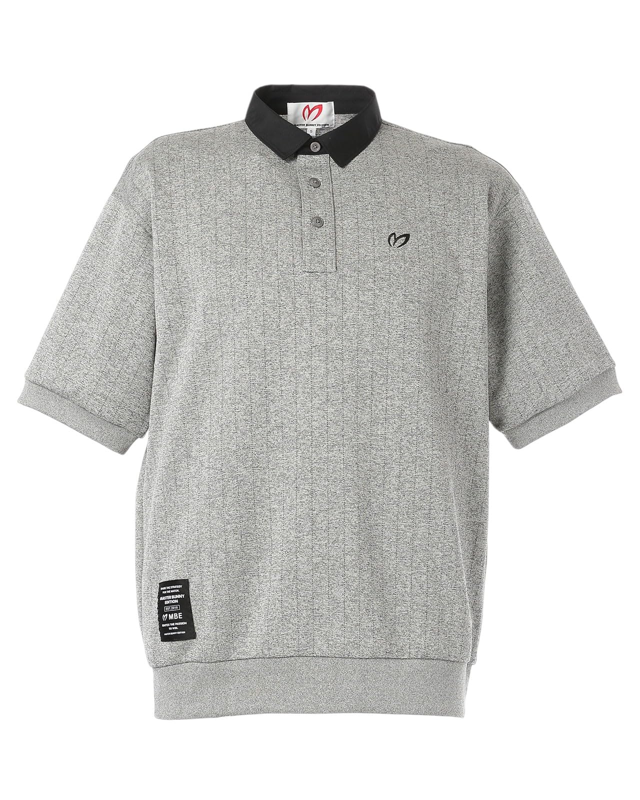 

Master Bunny Short Sleeve Polo Shirt Golf Gray x Size 5 Men s (Ester Stripe) / / 758-5160505 020_Heater Black, [L]