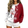 Women's Christmas Print Knit Pullover Sweater Long Sleeve Neck Casual Holiday Top