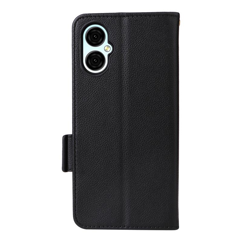 BLU G53 Leather Case: Flip Cover with Card Slot, Lanyard, and Lychee Pattern.