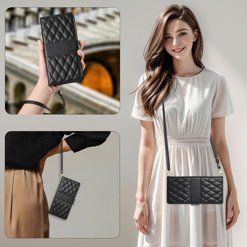 Crossbody Leather Phone Case for Samsung Galaxy S26 S25 S24 Ultra S23 FE S22 S21 S20 Plus A16 A36 A56 Lanyard Card Wallet Cover