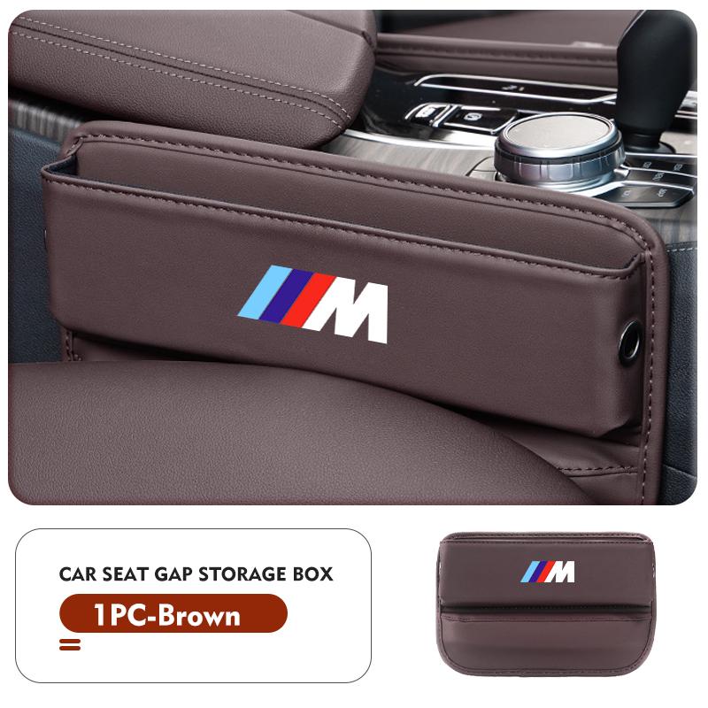 For BMW Leather Car Seat Gap Filler Storage Box Cup Holder Accessories Performance X1 X3 X5 E39 E46 E90 F20 E60 F30 M3 M5