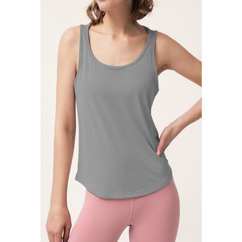 Women Loose Fit Halter Neck Backless Sleeveless Yoga Top