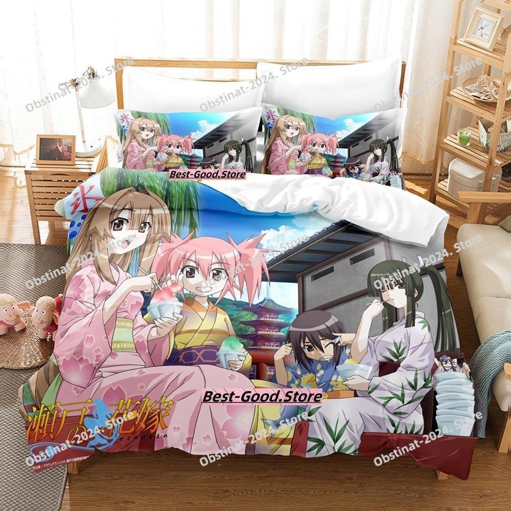 Seto No Hanayome My Bride Is A Mermaid Set Biancheria da Letto Singolo Twin Full Queen King Size Set per Letto Camera da Letto Adulti Set Copripiumino Anime