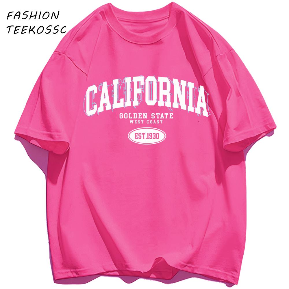 Golocn State California Est Men TShirts Casual Cotton TShirt ONeck AllMatch Clothing Unisex Loose Summer Basics Sportswear
