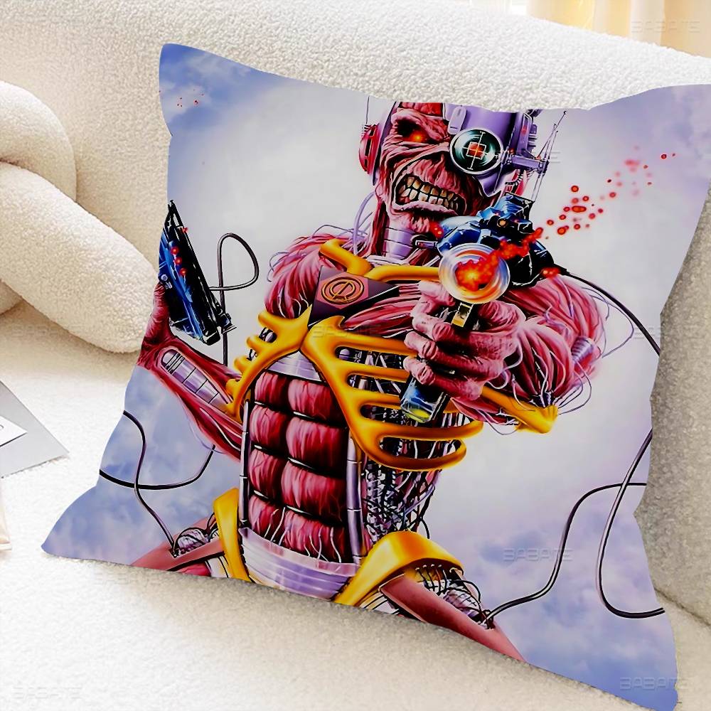 Cool I-I-Iron M-Maiden Pillow Cushion Cover Pillowcase Living Room Sofa Home Decor Customized
