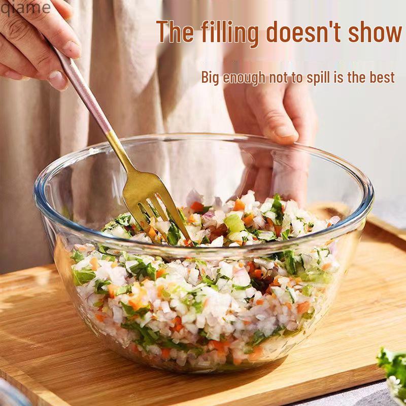 Large High-Temp Resistant Non-Stick Transparent Borosilicate Glass Salad & Mixing Bowl
