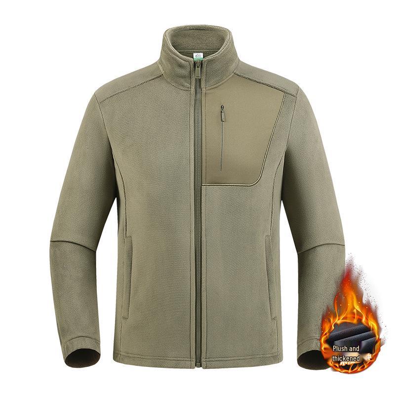 Men s Customized Fleece-Lined Stand Collar Patchwork Cardigan Hoodie Jacket for Autumn/Winter 5XL