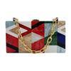 New Acrylic Evening Bag Multicolor Plaid Patchwork Clutch Purse Elegant Lady Handbag Party Prom Chain Crossbody Bags Mini Wallet