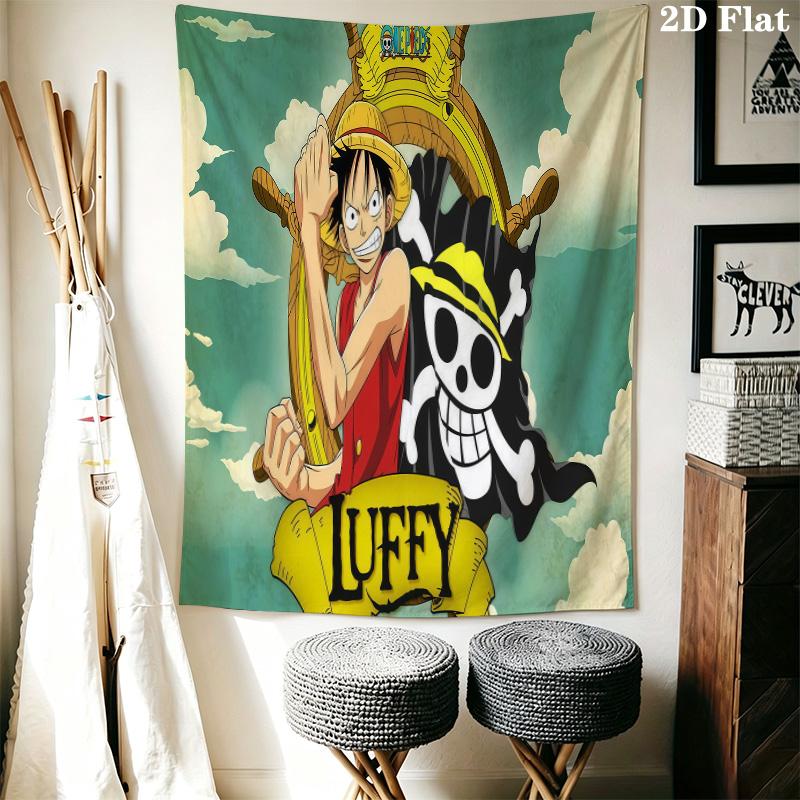 One Piece Monkey D Luffy Wall Tapestry Aesthetic Wall Hanging Printed Fabric Blanket Decorative Tapestries For Bedroom Living Room Home Decor