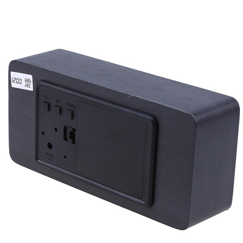 Ceasuri cu alarmă cu control al sunetului cu LED Despertador din lemn Afișaj cu temperatură Ceas cu alarmă electronic Ceas de birou Ceas digital din lemn de masă