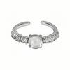 Cool Feeling Imitation Chalcedony Moonstone Zir*****Pen Ring Female Niche Design Light Luxury High-End Feeling Stacked Wearing Index Finger Ring